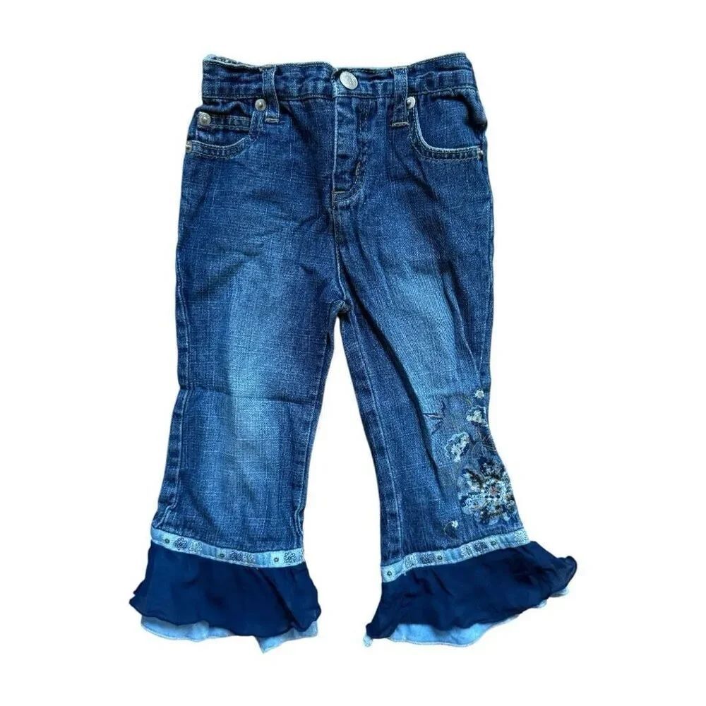 Baby Girls Mary Kate and Ashley Embellished Flare Leg Jeans - Sz 24 mo
